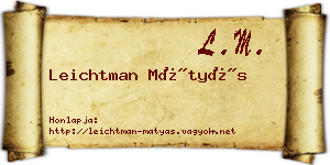 Leichtman Mátyás névjegykártya